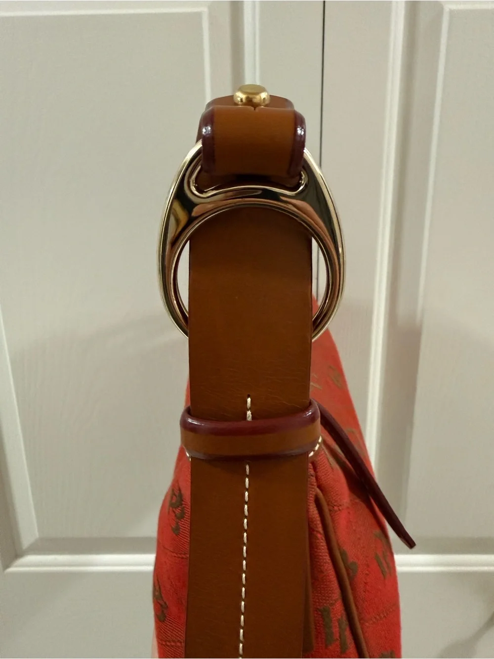 Dooney & Bourke Medium Hobo Red DB Monogram Jacquard Y2K Shoulder Bag HM402